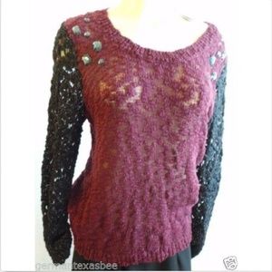 NWT Unionbay loosely knit sweater embellished XL